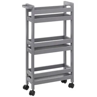 5five simply smart Badregal in grau - servierwagen mit 3 Ebenen colorama betongrau