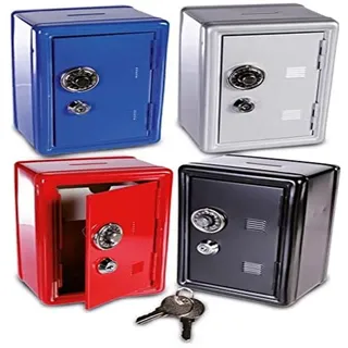 Metal Savings Bank Vault Tresor-Spardose mit Schloss 1 St.
