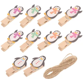 WOFASHPURET Holzklammern Weihnachten, 10 StüCk Mini Holzklammern,Zierklammern Dekoklammern für Fotos Party Weihnachten Dekoration Hochzeit 3.5 cm