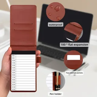 Mini-Notizblockhalter, kleines Taschennotizbuch, PU-Leder, Business-Notizbuch, Mini-Notizblock mit 50 Blatt - Shining House