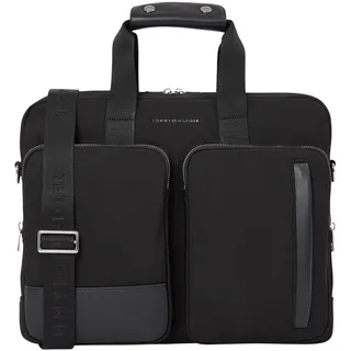 Tommy Hilfiger Herren Laptoptasche Business Nylon mit Außentaschen, Schwarz (Black), Einheitsgröße - Einheitsgröße