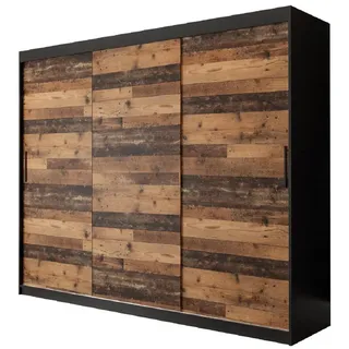 möbel kryspol Schwebetürenschrank OLD STYLE T 250 x 200 x 62 cm Schwarz