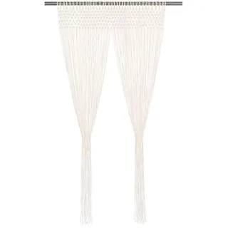 vidaXL Makramee Vorhang Ösen 140 x 240 cm Beige/Weiß