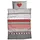 Biber grau/rot 155 x 220 cm + 80 x 80 cm