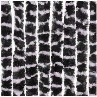 Moritz Türvorhang Flauschvorhang 90 x 220 cm pink schwarz gestreift (1 St), Hakenaufhängung, Chenille Vorhänge Camping Türvorhang Wohnwagen Wohnmobil Zubehör