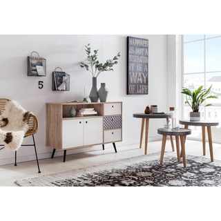 Sideboard »Mailbox«, Dekoroberflächen im Scandi Look, Shabby Chic, Vintage, natur/bunt, , 27267312-0 B/H/T: 106 cm x 71 cm x 45 cm