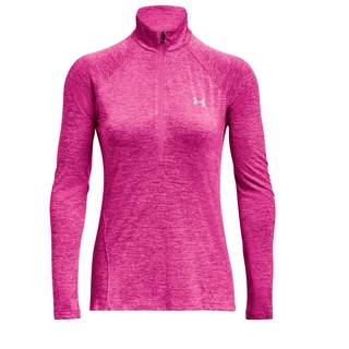 Under Armour Damen Tech Twist Langarm-Pullover mit halbem Reißverschluss Sweatshirt, (652) Rebel Pink/Pink Elixir/Metallic Silver, XS