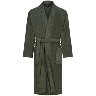 CAWÖ Herrenbademantel, Walkfrottee, Kimono-Kragen, Gürtel, Baumwolle grün XXL