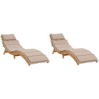 vidaXL Sonnenliegen 2 Stk. 3214836 0 x 0 x 0 cm Taupe