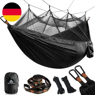 NATUREFUN Ultraleichte Moskito Netz Camping Hängematte 300Kg Tragfähigkeit,(275
