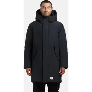 khujo Wintermantel Fogg Langer Herren Mantel mit magnetischen Details blau XL (54)