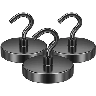 FINDMAG Magnethaken Extra Stark 47 kg, 3 Stück, Magnetische Haken | Neodym Magnet Haken für Camping, Kreuzfahrt, Küche, Werkstatt, Garage, Spind, Grill, Wohnmobil und Organisation