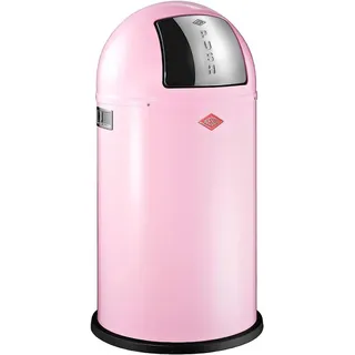 Wesco Pushboy Abfallsammler - Pink, 50 Liter, pulverbeschichteter Edelstahlkorpus - Rosa