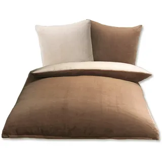 Gözze Superflausch taupe/wollweiß 135 x 200 cm + 80 x 80 cm