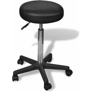 vidaXL Drehhocker Kunstleder Schwarz