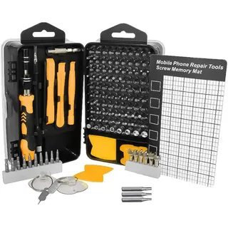 Hsthe Sea 138-in-1-Präzisions-Schraubendreher Set, CRV Magnetschraubendreher Sets mit Magnetmatte DIY Mini Schraubendreher Set für Uhren Laptops