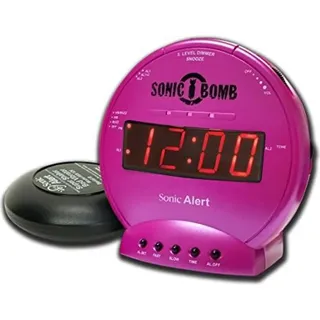 Geemarc Sonic Bomb Wecker mit Vibration (pink) - Rosa