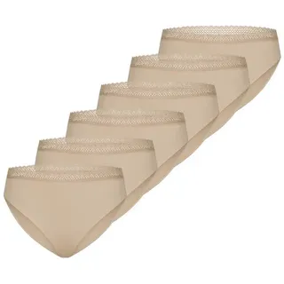 Nina Von C. Jazz-Pants Slips 6er Pack Slipboutique (Spar-Set, 6-St) Jazz Pants - Blickdicht - Mit Retro-Spitzenbund beige|braun 44