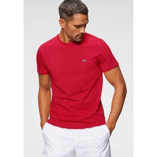 Lacoste T-Shirt (1-tlg) mit Rundhalsausschnitt rot hüftlang - 6 (XL)