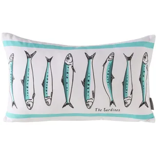Boltze Sardine 50 x 30 cm Türkis/Weiß