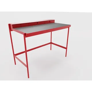 PS 20 Sekretär/Schminktisch Rubinrot (RAL 3003) Linoleum Grau