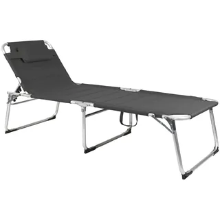 INDA-EXCLUSIV XXL Gartenliege Sonnenliege 200 x 70 x 45/95 cm Anthrazit