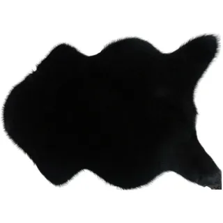 Treer Faux Lammfell Schaffell Teppich, Lammfellimitat Teppich Longhair Fell Optik Nachahmung Wolle Bettvorleger Kunstfell Dekofell Sofa Matte für Kinderzimmer (60 * 90cm,Schwarz)