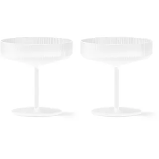 Ferm Living - Ripple Champagnerglas (2er-Set), frosted