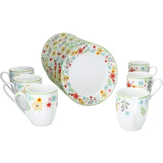 Mambocat Variant Blümchen Frühstücksset 12-tlg. für 6 Personen
