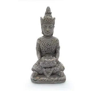wall-art K&L Wall Art Buddha Figur Steinoptik Sitzende Buddhastatue Feng Shui Deko Fensterbank Dekofigur Tempelwächter 15x11x25 cm
