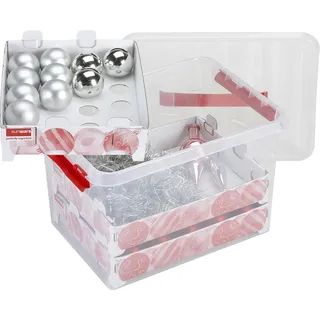 SUNWARE Q-Line Weihnachtsbox 22 L 1-tlg. transparent/rot