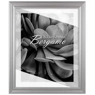 Einzelrahmen Bilderrahmen Bergamo, (1 Stück), 45x60 cm, Mattsilber, MDF grau|silberfarben 45 cm x 60 cm
