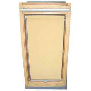 Rollo für VELUX Dachfenster Sichtschutzrollo für TYP VK/VE/VS - 065 Typ I - Baujahr ab März 1984 - Farbe Creme - mit Haltekrallen