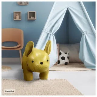 Hti-Living Hocker für Kinder Kunstleder 33 x 31 x 54 cm Gelb