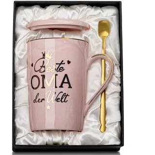 Oma Geschenk für Geburtstag, Beste Oma der Welt, 400ml Rosa Tasse Geschenke