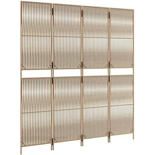 vidaXL Paravent 4-tlg. Beige Poly Rattan