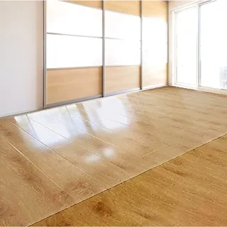 Bodenschutzmatte Bürostuhl versch Bürostuhlunterlage Bodenschutzmatte | Bodenmatte Stuhlunterlage | Transparent | Stärke: 1,5 mm | Budget-Bodenschutzmatte für Hartböden(120x260cm)