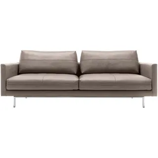 3-Sitzer "CR.414, Designsofa, edles Sofa, Loungesofa, Ledersofa, klares Design", grau (beigegrau), B:200cm H:91cm T:106cm, CREATION BY ROLF BENZ, Sofas, aus Leder oder Chenille, erstklassiger Sitzkomfort, legere Polsterung