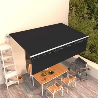 Festnight Markise Elektrisch 5x3 m mit Motor Elektrische Gelenkarmmarkise Balkonmarkise Kassettenmarkise Terrassenmarkise Sonnenschutz Markise Terrasse Wetterfest Balkon mit Volant