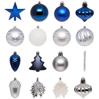 Atmosphera Créateur d'intérieur Weihnachtsbaumkugel Christbaumkugeln und Weihnachtsdeko, 60er-Set