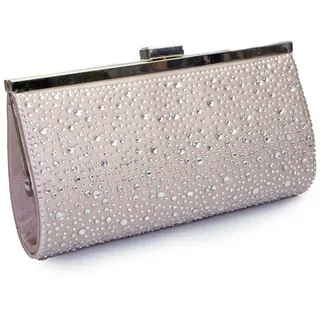 White Lady Clutch Valentina zirkonia - Satin-Strass Braut Clutch rosa