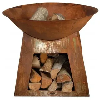 Esschert Design Feuerschale Rost mit Brennholzfach | FF169 Ø60 cm