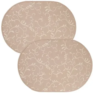 Erwin Müller Platzset Tischset "Essen" 2er-Pack, abwaschbar Ranke braun oval | 35 cm x 50 cm