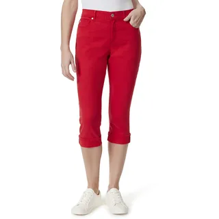 Bandolino Damen Mandie Caprihose mit 5 Taschen, hohe Taille Jeans, Lebhafter Rubin, 38 Zierlich - 38 Petite