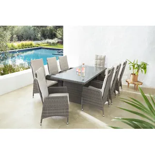 Garten-Essgruppe KONIFERA "Casablanca" Sitzmöbel-Sets grau (dunkelgrau) Outdoor Möbel