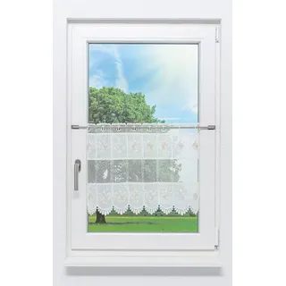 LYSEL® Scheibengardine Zierblume (1 St), transparent, HxB 45x85cm beige 85 cm x 45 cm
