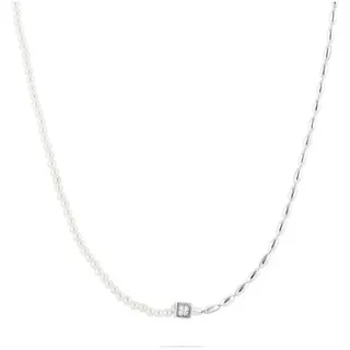 JETTE Silberkette JETTE Damen-Kette 925er Silber 8 Zirkonia, NUGGET PEARL silberfarben