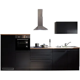 Stella Trading Küchenzeile Jazz 320 cm schwarz