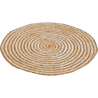 Teppich Ethno, Barbara Becker, rund, Höhe: 4 mm, Flachgewebe, handgeflochten, Ø 80 cm, aus Jute & recycelte Baumwolle beige