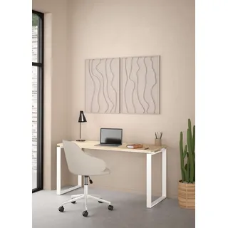 Home Affaire Schreibtisch HOME AFFAIRE "Sign Arbeitstisch, Sekretär, Bürotisch", weiß (jackson hickory, weiß), B:150cm H:75,6cm T:60cm, Tische, Schreibtisch, Cleanes Design, Metallbeine, Breite 120 oder 150 cm
